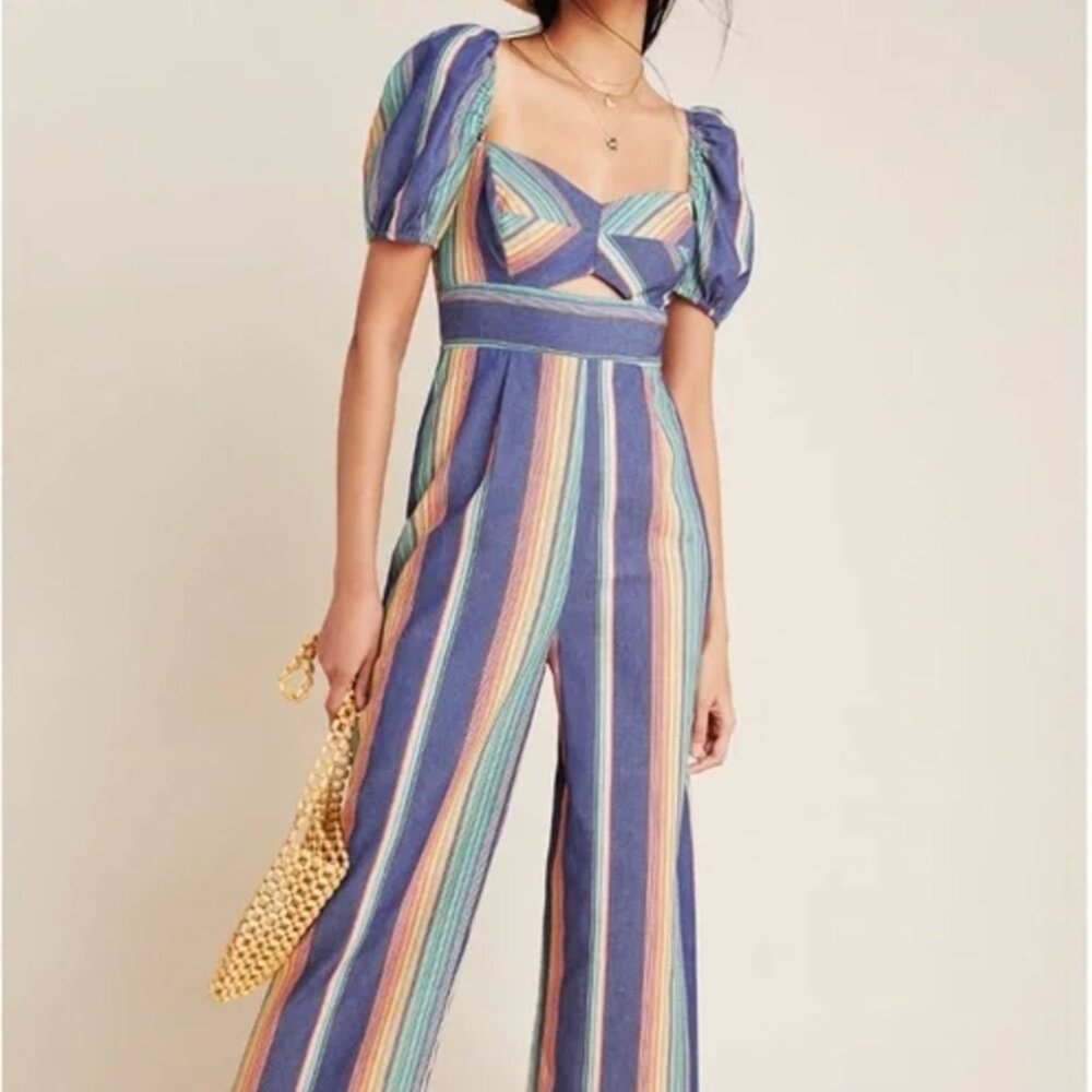 Anthropologie Multicolor Striped Jumpsuit